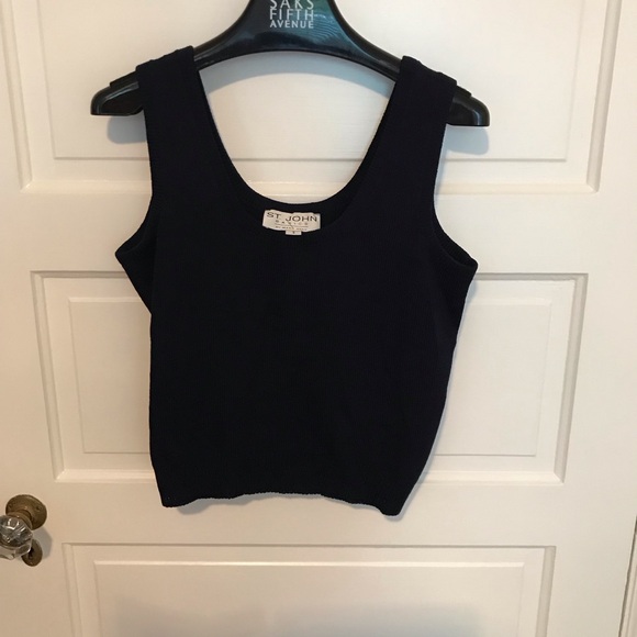 Vintage St John Dark Blue 3-Piece Suit Jacket & Skirt & Cami Sz 6 & 10 See Note - Picture 13 of 15